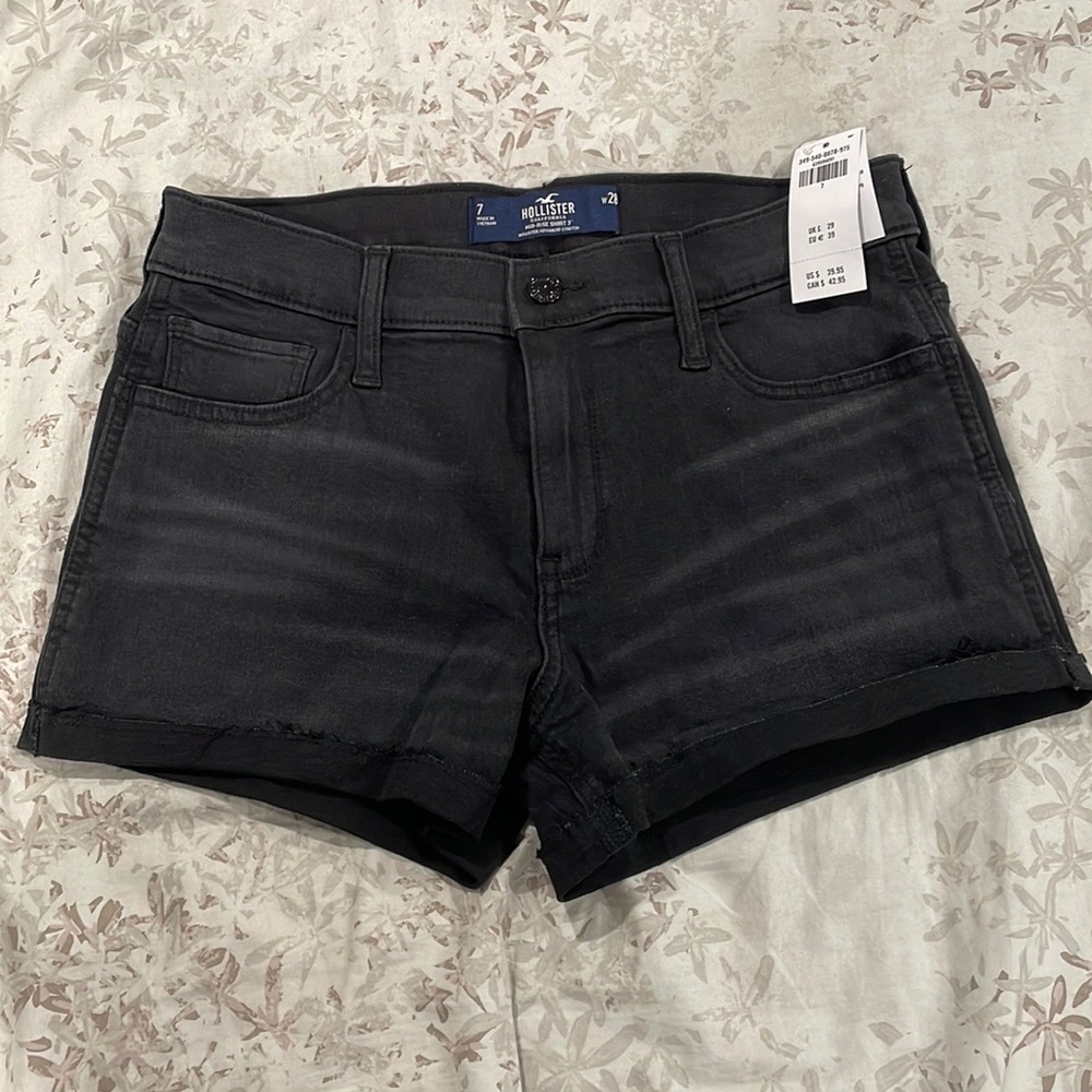 Black jean shorts
